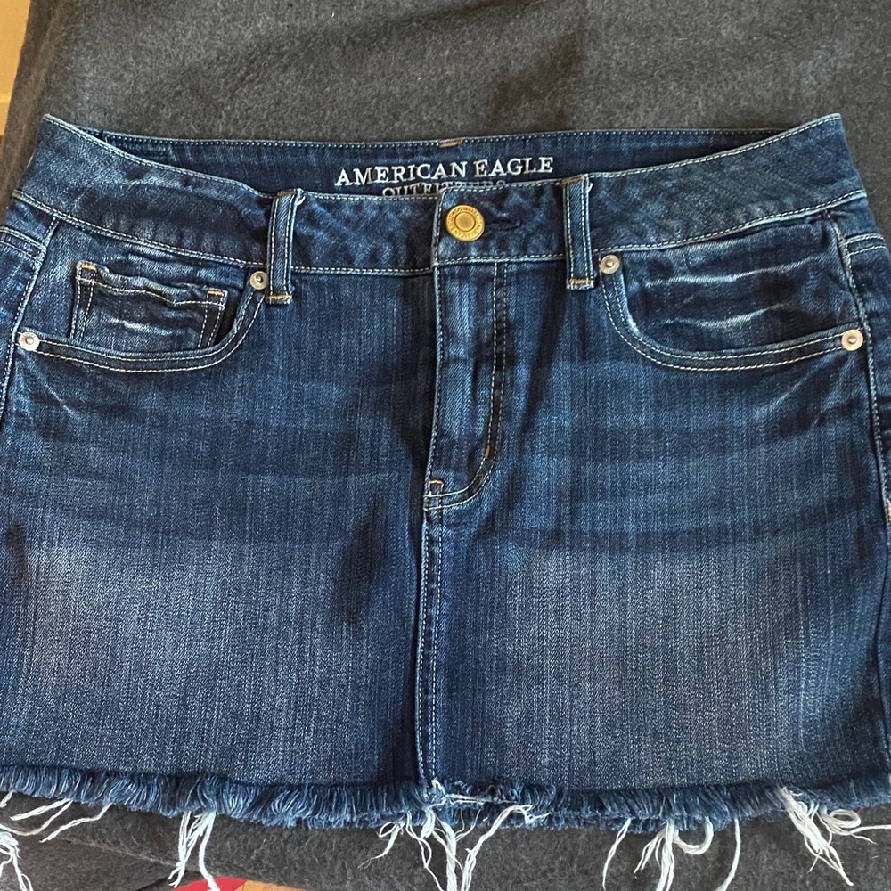 American Eagle Outfitters Dark Blue Stretch Denim Skirt